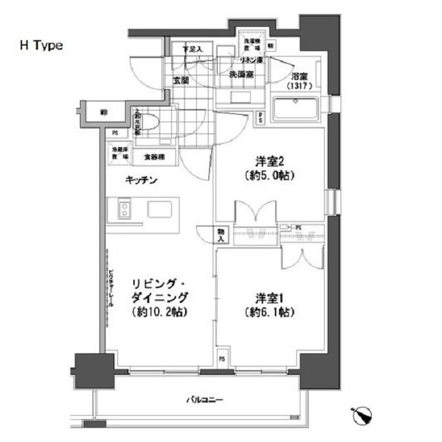 パークハビオ人形町の間取り
