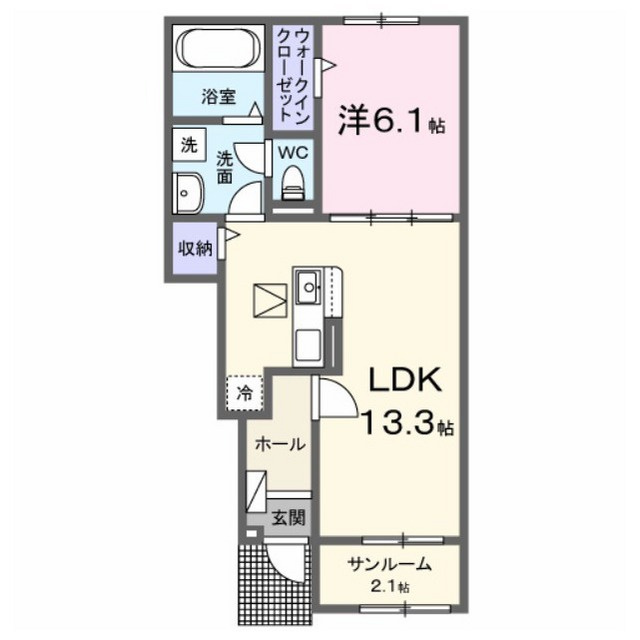 羽島郡笠松町米野のアパートの間取り