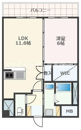 熊本市中央区水前寺３丁目の賃貸マンションの間取り