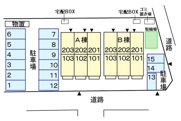 ヴァンベール　Ｂの駐車場