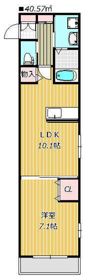 【間取り】 | プライムインエクシヴ | 人気の間取1LDKです。