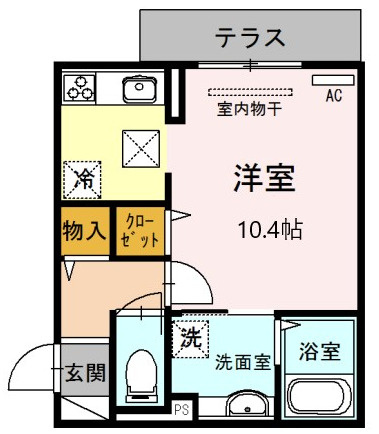 日東新町Dルームの間取り