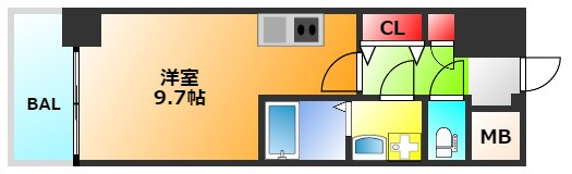 エスリード難波ステーションプラザの間取り|現状有姿