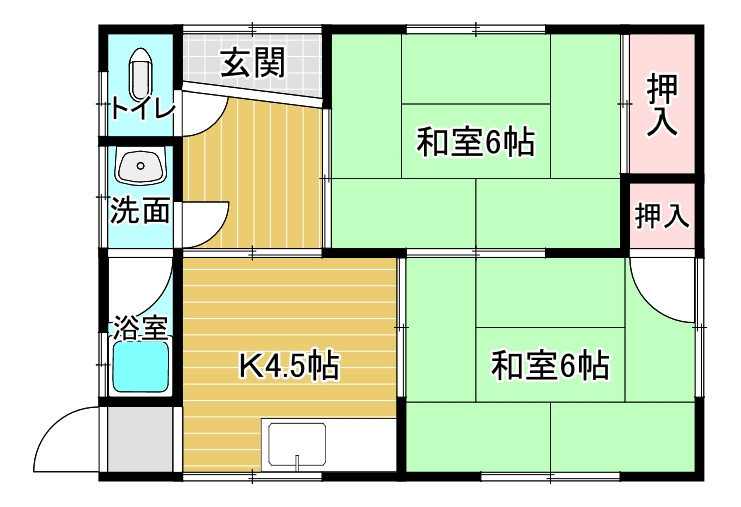 静かな住宅地にある平屋借家