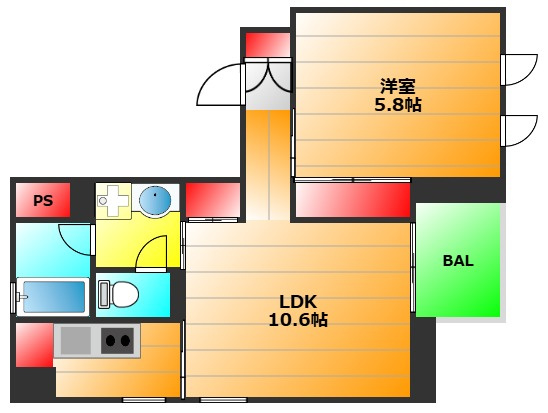 アライアンス船場の間取り|現状有姿