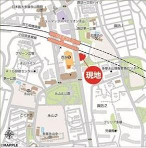 多摩市諏訪２丁目の店舗事務所の地図