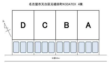 仮）天白区元植田コダテックスⅤＢの区画図