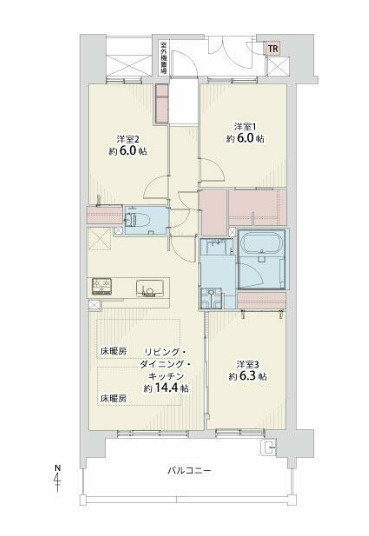 コスモ福島鷺洲パークビューの間取り