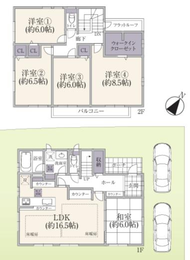 八王子市　堀之内　中古戸建て（5LDK）の間取り|～南東向き5LDK　広々とした庭付き、全室6帖以上の快適住空間～