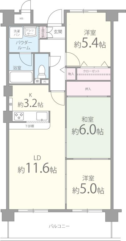 カムフォーラ2の間取り