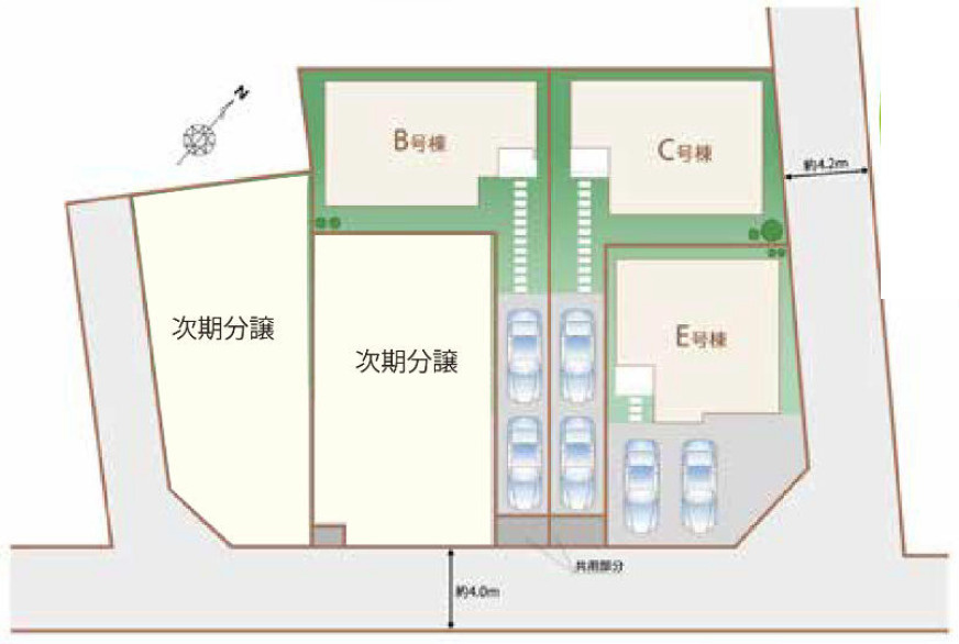 【仲介手数料無料】入間市小谷田全３棟Ｅ号棟　入間市の不動産なら西武ハウジングの区画図