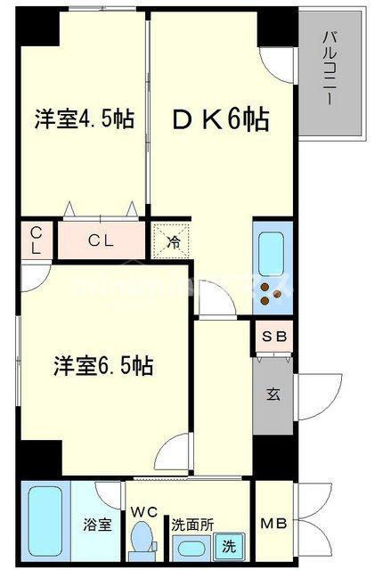ゼウス難波CUBEの間取り