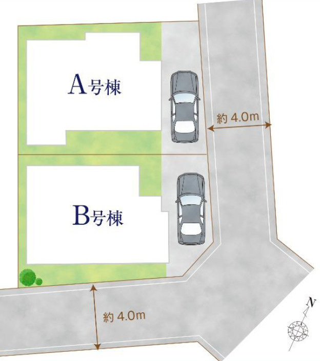 【仲介手数料無料】入間市東町　全２棟　Ａ号棟　入間市の不動産なら西武ハウジングの区画図