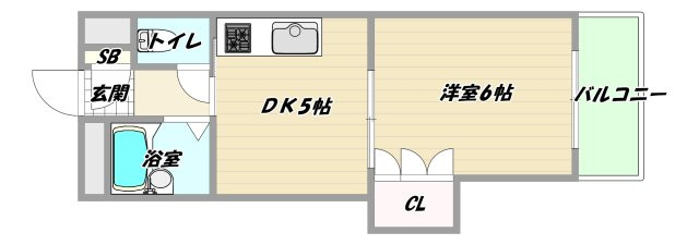 大阪市淀川区西宮原２丁目の賃貸マンションの間取り