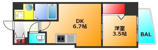 セレニテ堺筋本町SUDの間取り|お部屋によって壁紙や建具等色が違います