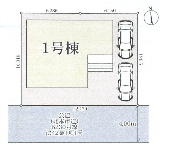 仲介手数料無料　北本市石戸４丁目305　新築戸建　全１棟の区画図