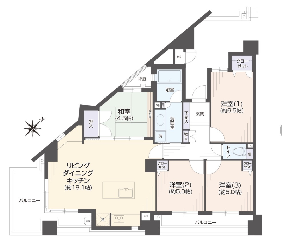 ジョイナス地行浜東の間取り