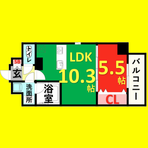 イーハトーブ大曽根　名古屋市賃貸　仲介手数料無料の間取り
