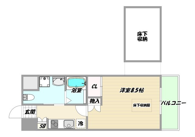 大阪市淀川区西宮原１丁目の賃貸マンションの間取り