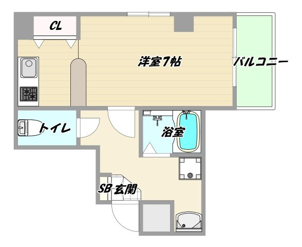 大阪市淀川区木川東２丁目の賃貸マンションの間取り