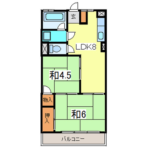 高木ハイツの間取り