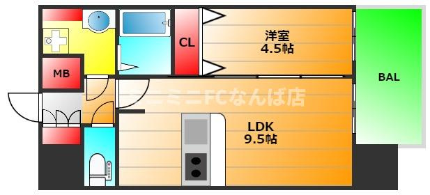 プレサンス京町堀ノースの間取り|現状有姿