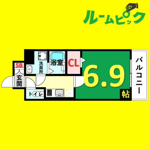 CREST TAPP黒川　名古屋市賃貸　仲介手数料無料の間取り