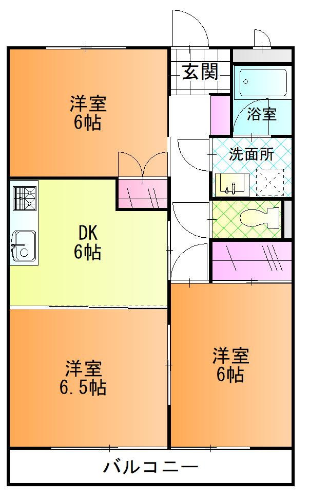 高南ハイツの間取り