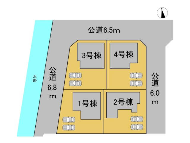 タマタウン　岐阜市芥見中野畑（芥見小）　全４区画分譲の区画図|■区画図
■YAMADA電機の　ヤマダ不動産　株式会社リライフ　
いつでもお問合わせ下さい。