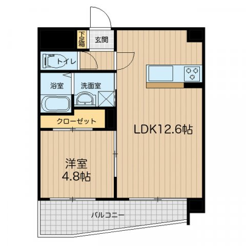 熊本市中央区本荘５丁目の賃貸マンションの間取り