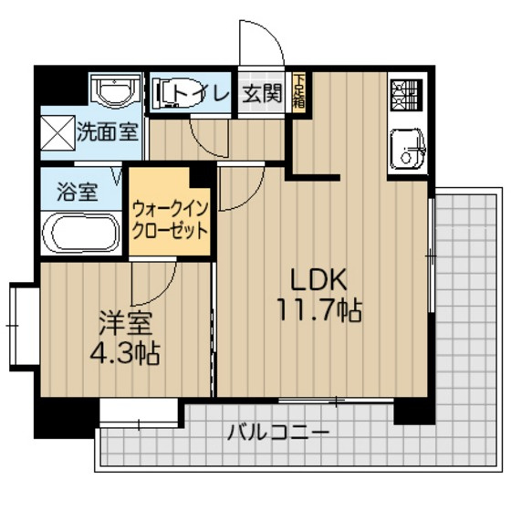 熊本市中央区新大江１丁目の賃貸マンションの間取り