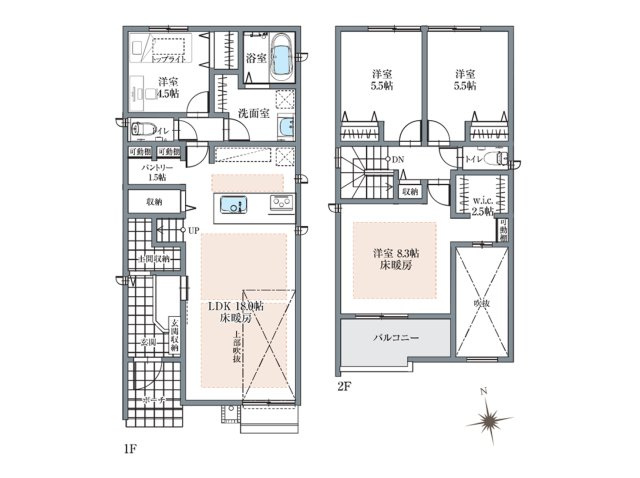春日井市白山町(全3棟)の間取り
