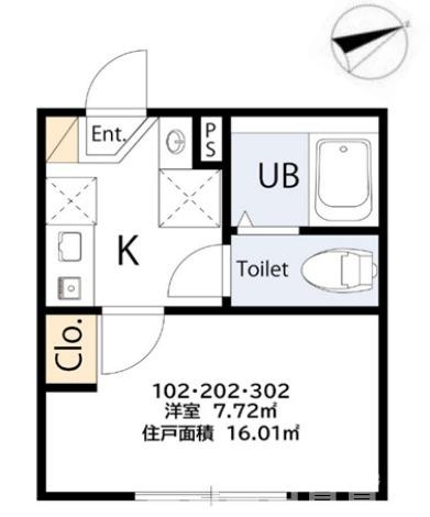 大田区大森南１丁目のアパートの間取り