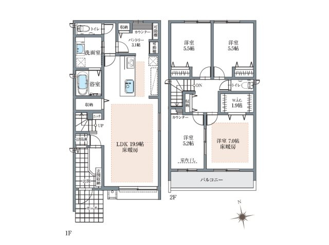 春日井市白山町(全3棟)の間取り