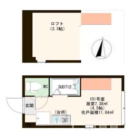 北区志茂１丁目のアパートの間取り