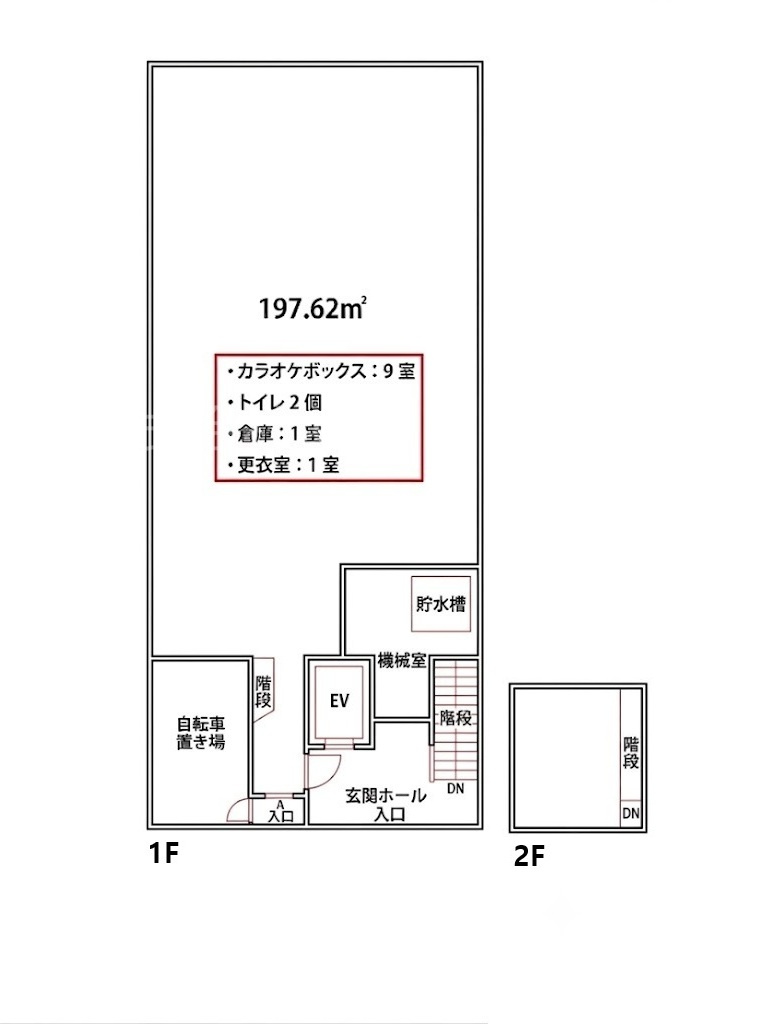ヴィラひらの　貸店舗の間取り