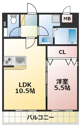 熊本市南区近見１丁目の賃貸マンションの間取り