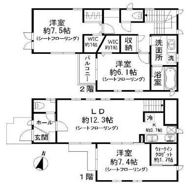【間取り】 | サニーアヴェニュー　Ｂ棟