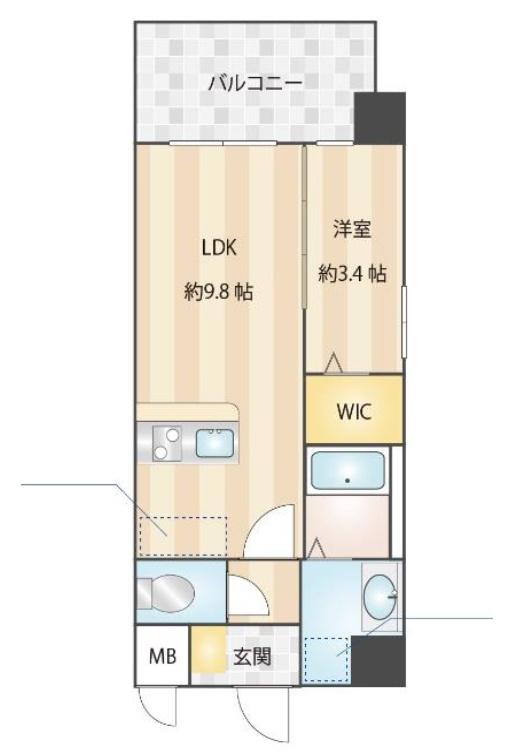Jugame CP吉塚の間取り|使いやすい間取りです。