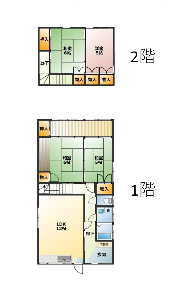 北長柄町貸家の間取り