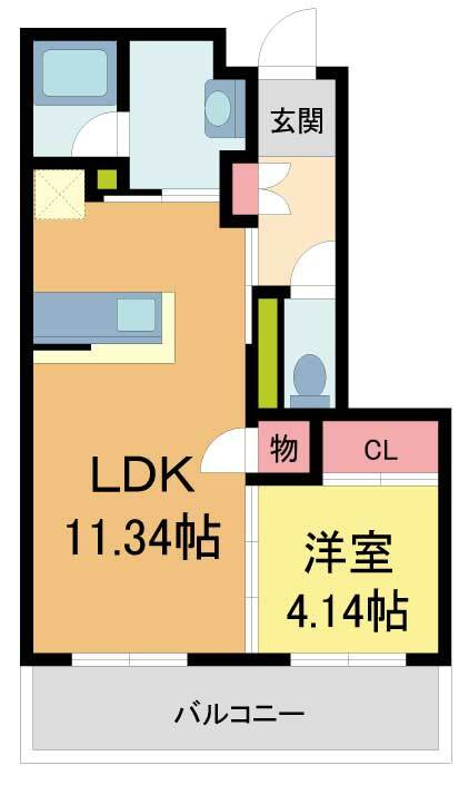 西宮市大屋町の賃貸マンションの間取り