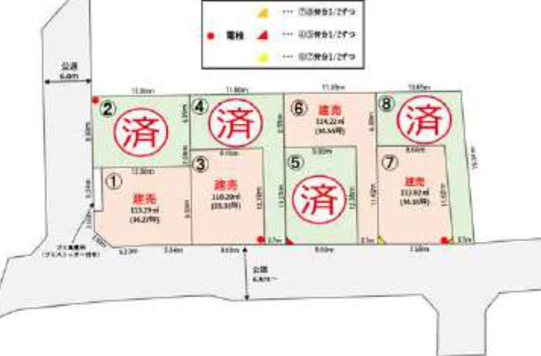 【仲介手数料無料】入間市下藤沢８区画６号棟　入間市の不動産なら西武ハウジングの区画図