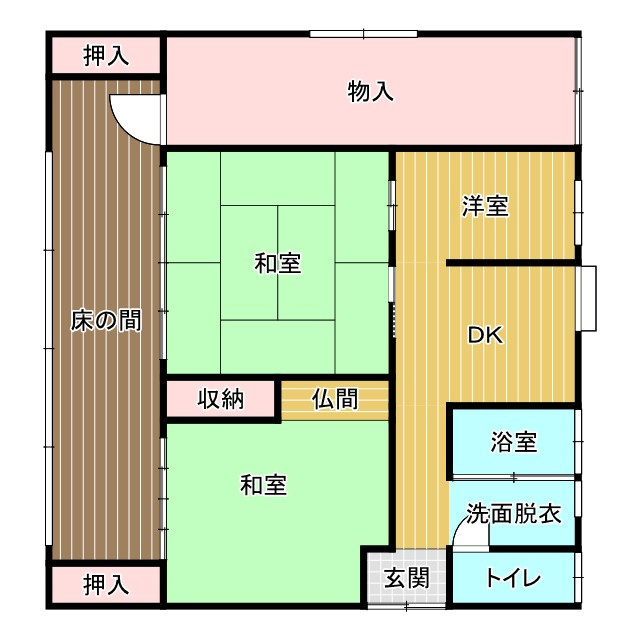 100坪超えの自然豊かな土地♪庭付き平家物件　足利市板倉町の間取り
