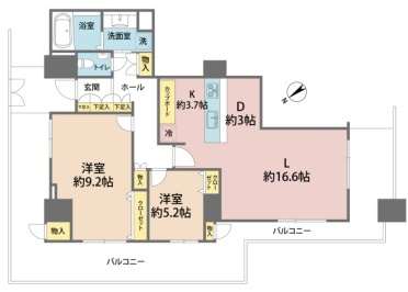 エアライズタワーライズアリーナビルの間取り