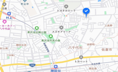 【地図】（仮）八千代市上高野共同住宅
