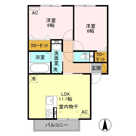 セゾン ド ルミエールの間取り