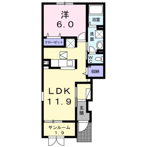 サニーフラットＤの間取り