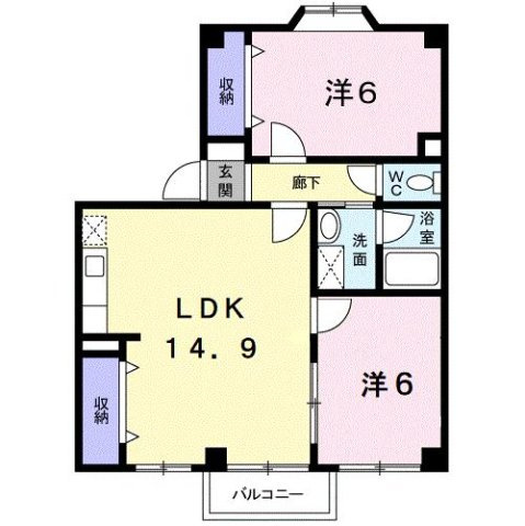 チェリーヒルズＢの間取り