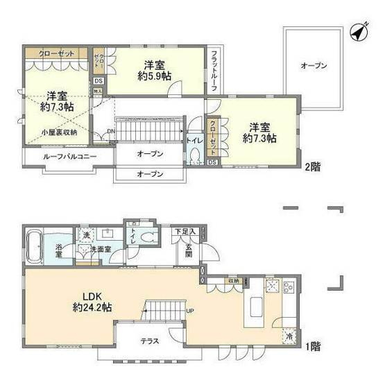 【間取り】 | 桜上水３丁目貸家-2030年5月31日迄、定借-