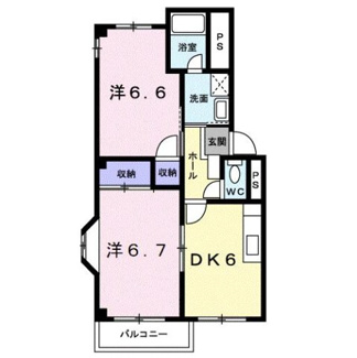 【間取り】 | エスポワール２　Ａ棟